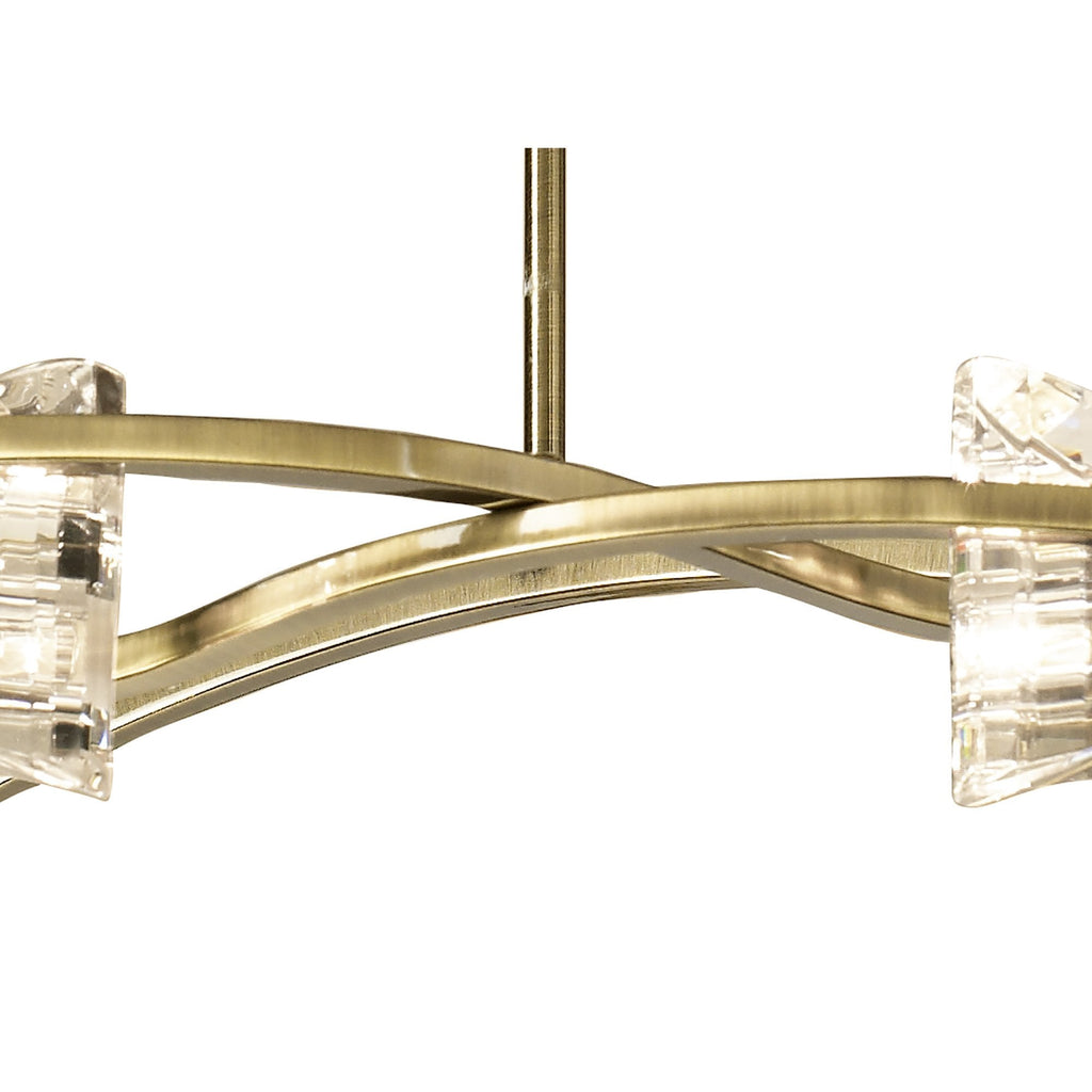 M0887AB Kromo Telescopic 6 Light G9 Round Antique Brass