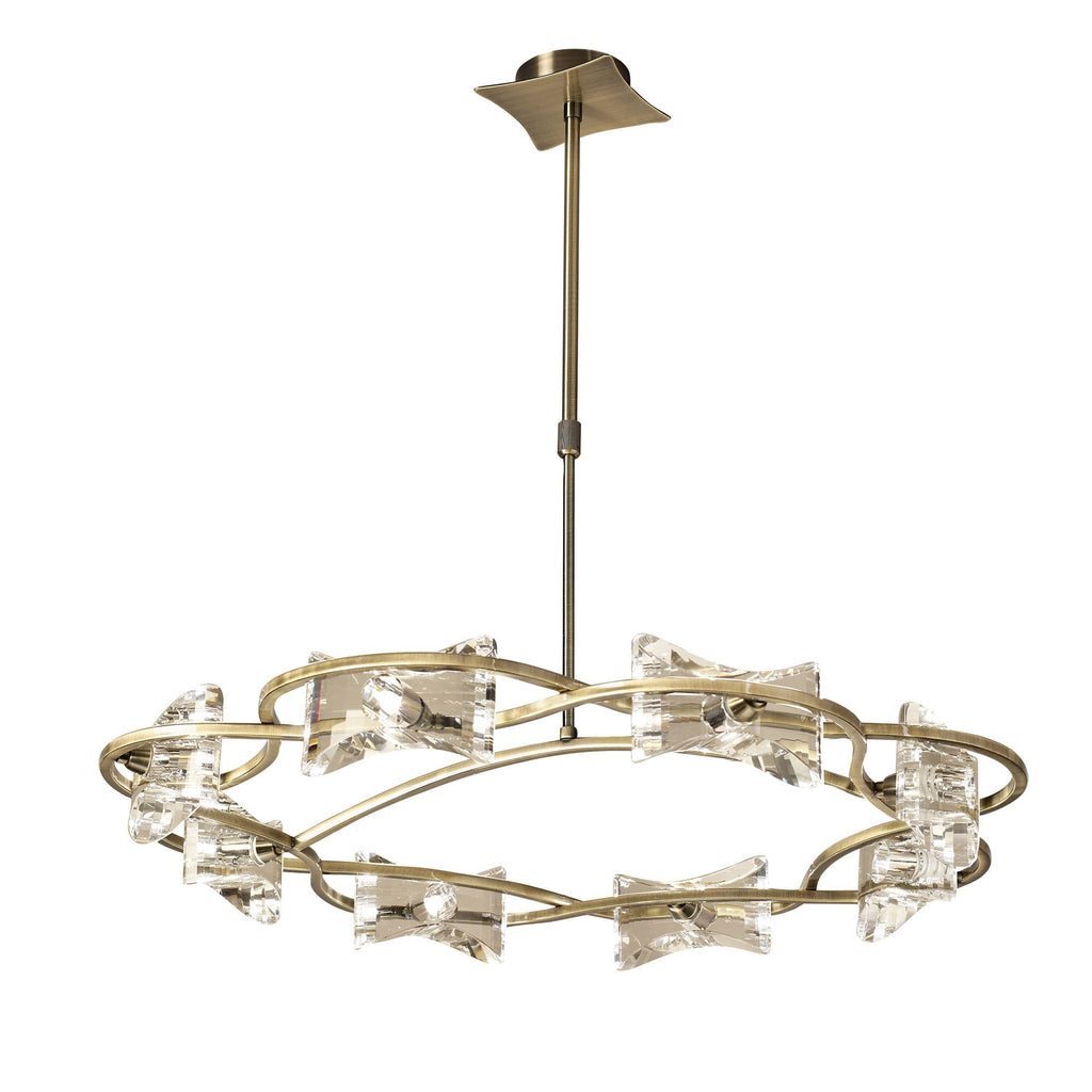M0888AB Kromo Telescopic 8 Light G9 Round Antique Brass