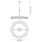M0888AB Kromo Telescopic 8 Light G9 Round Antique Brass