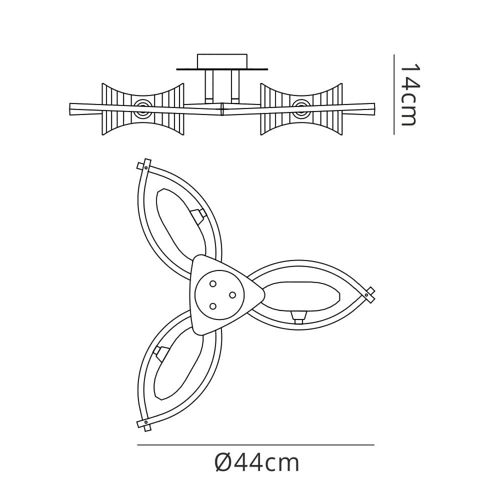M0891 Kromo Ceiling 3 Light G9 Polished Chrome