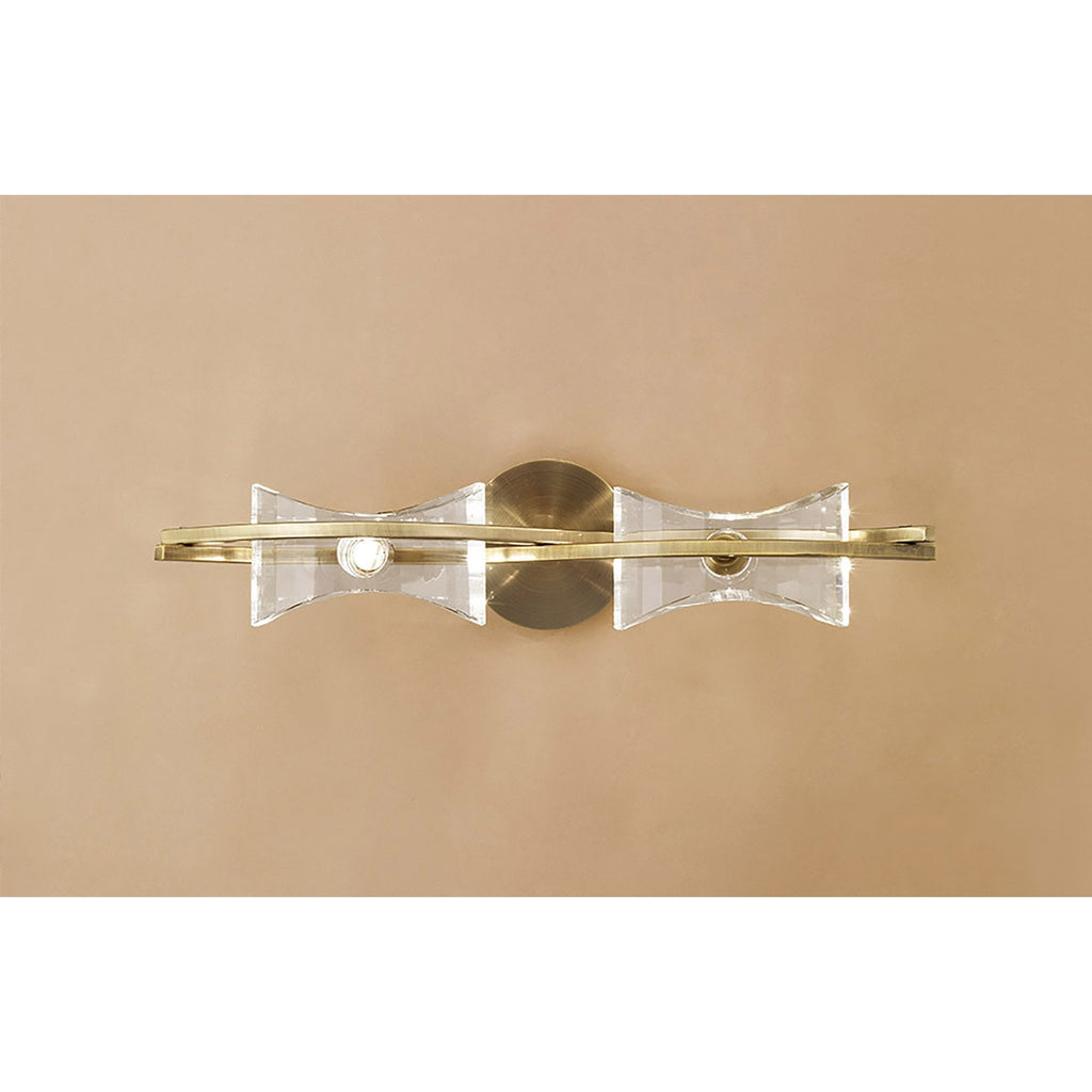 M0893AB/S Kromo Wall Lamp Switched 2 Light G9 Antique Brass