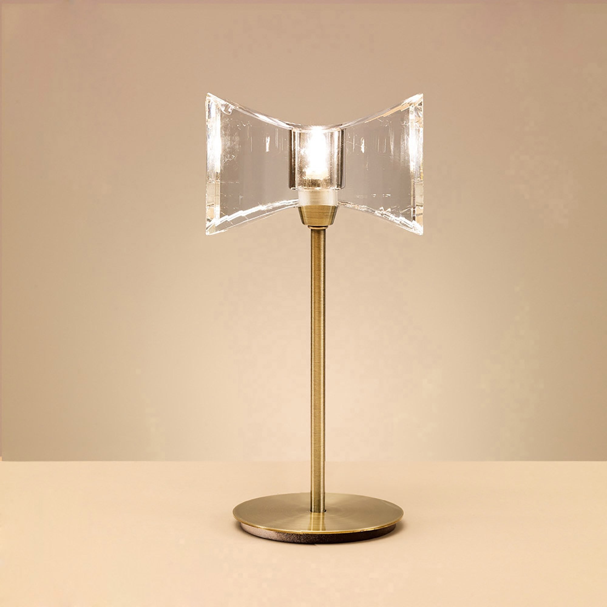 M0894AB Kromo Table Lamp 1 Light G9 Sraight Frame Antique Brass