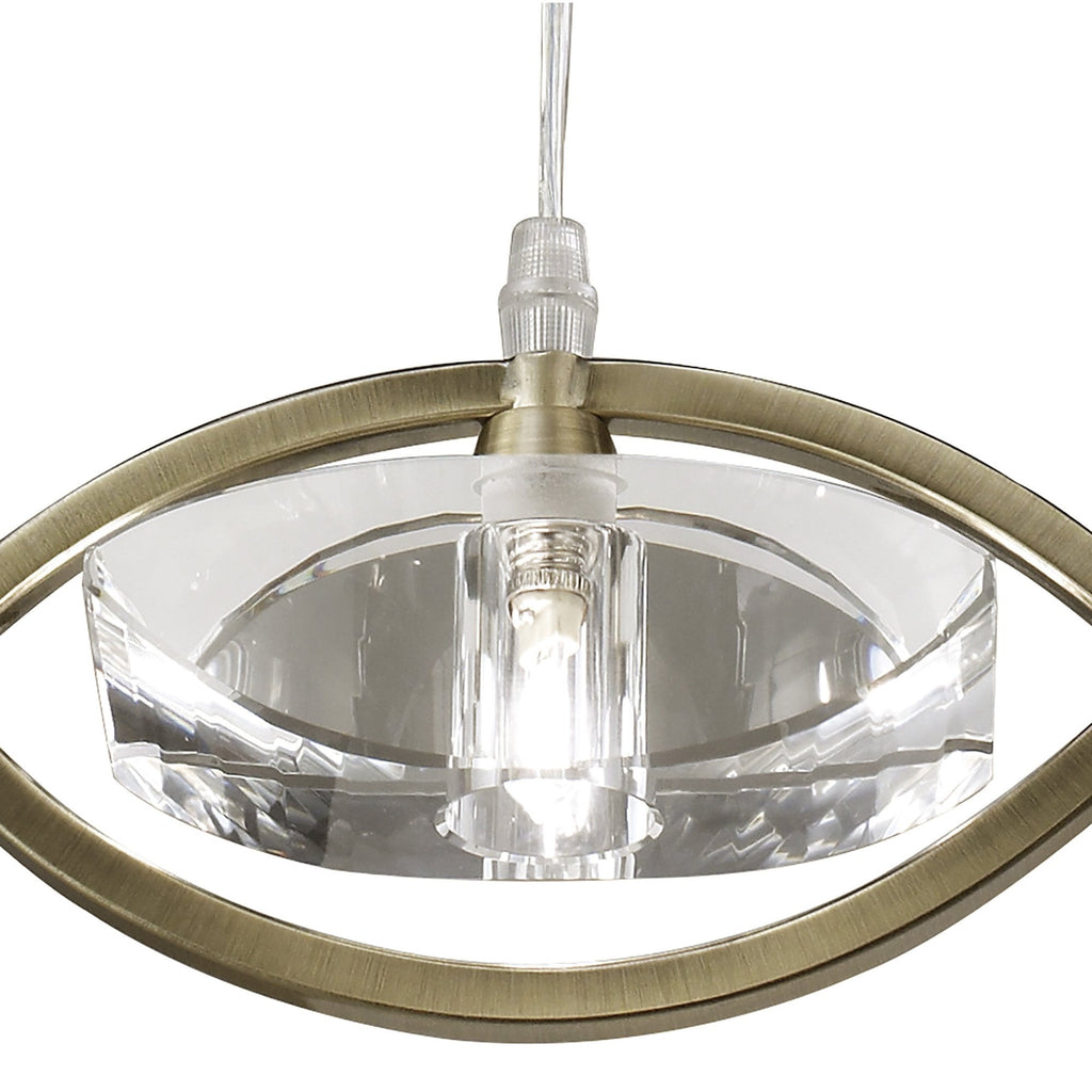 M0899AB Kromo Pendant 1 Light G9 Antique Brass