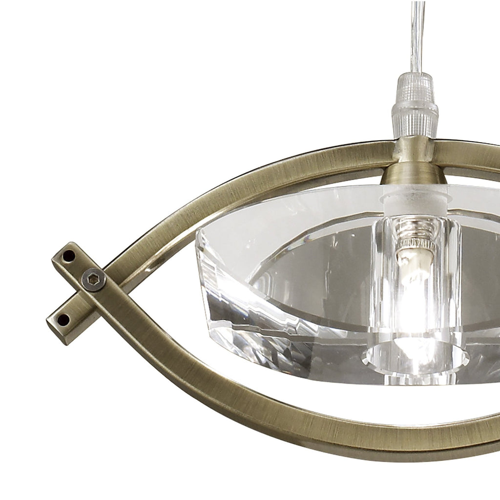 M0899AB Kromo Pendant 1 Light G9 Antique Brass