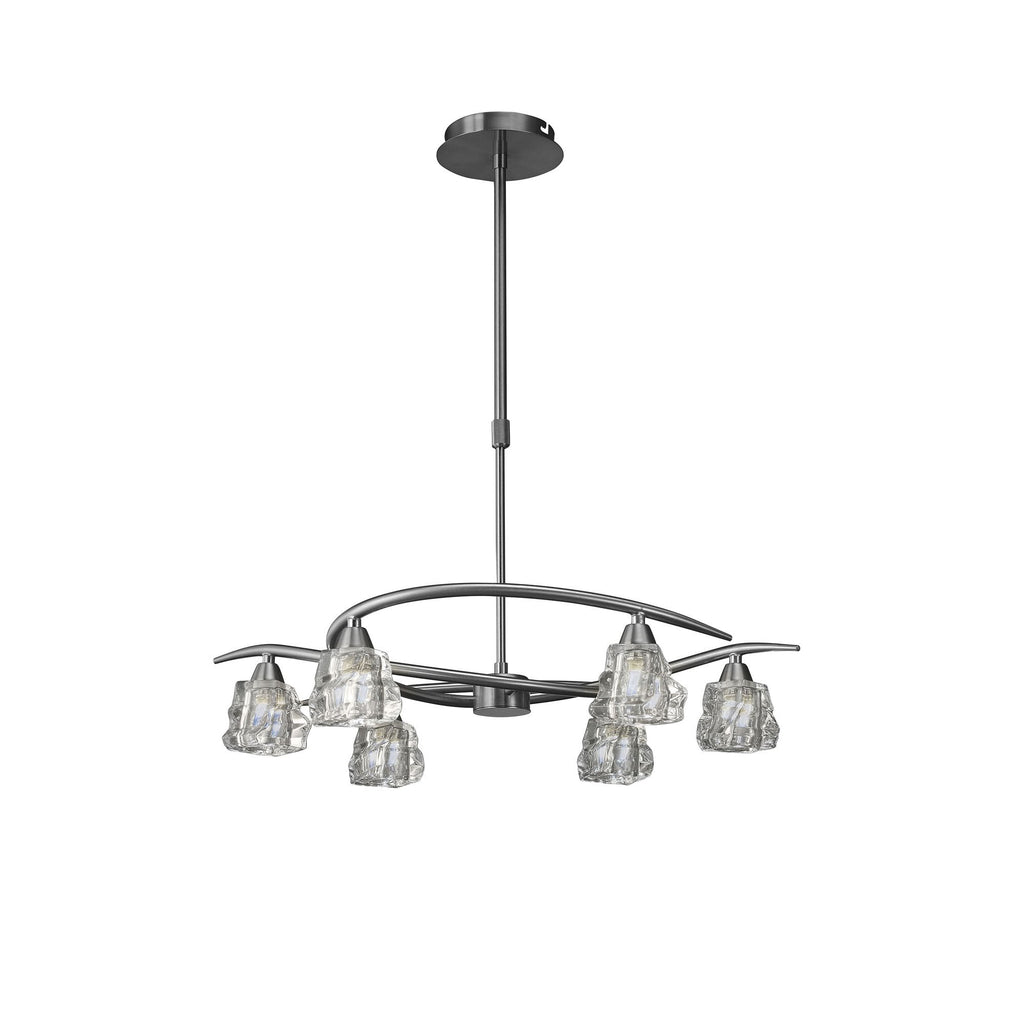 M3750 Iku Telescopic Convertible To Semi Flush 6 Light G9 Satin Nickel