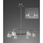 M3750 Iku Telescopic Convertible To Semi Flush 6 Light G9 Satin Nickel
