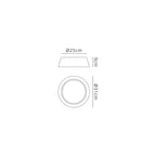 M6414 Sabina Ceiling 2 x E27 (Max 20W) Brown Linen Shade/White Acrylic