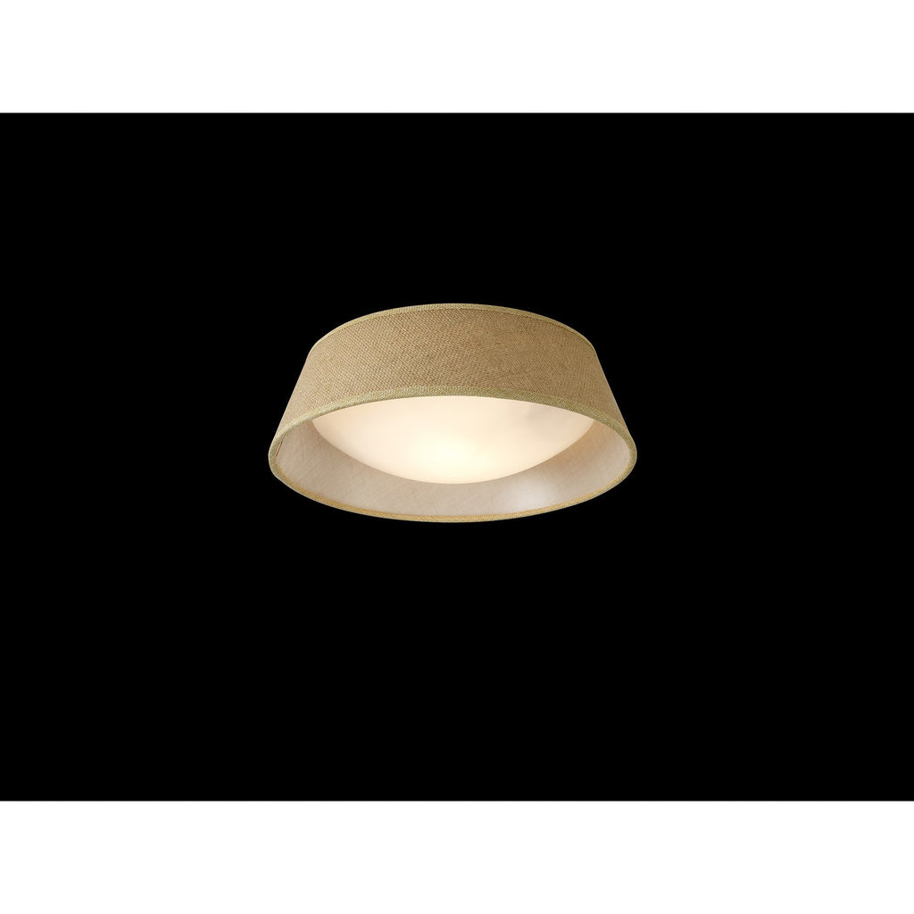 M6414 Sabina Ceiling 2 x E27 (Max 20W) Brown Linen Shade/White Acrylic