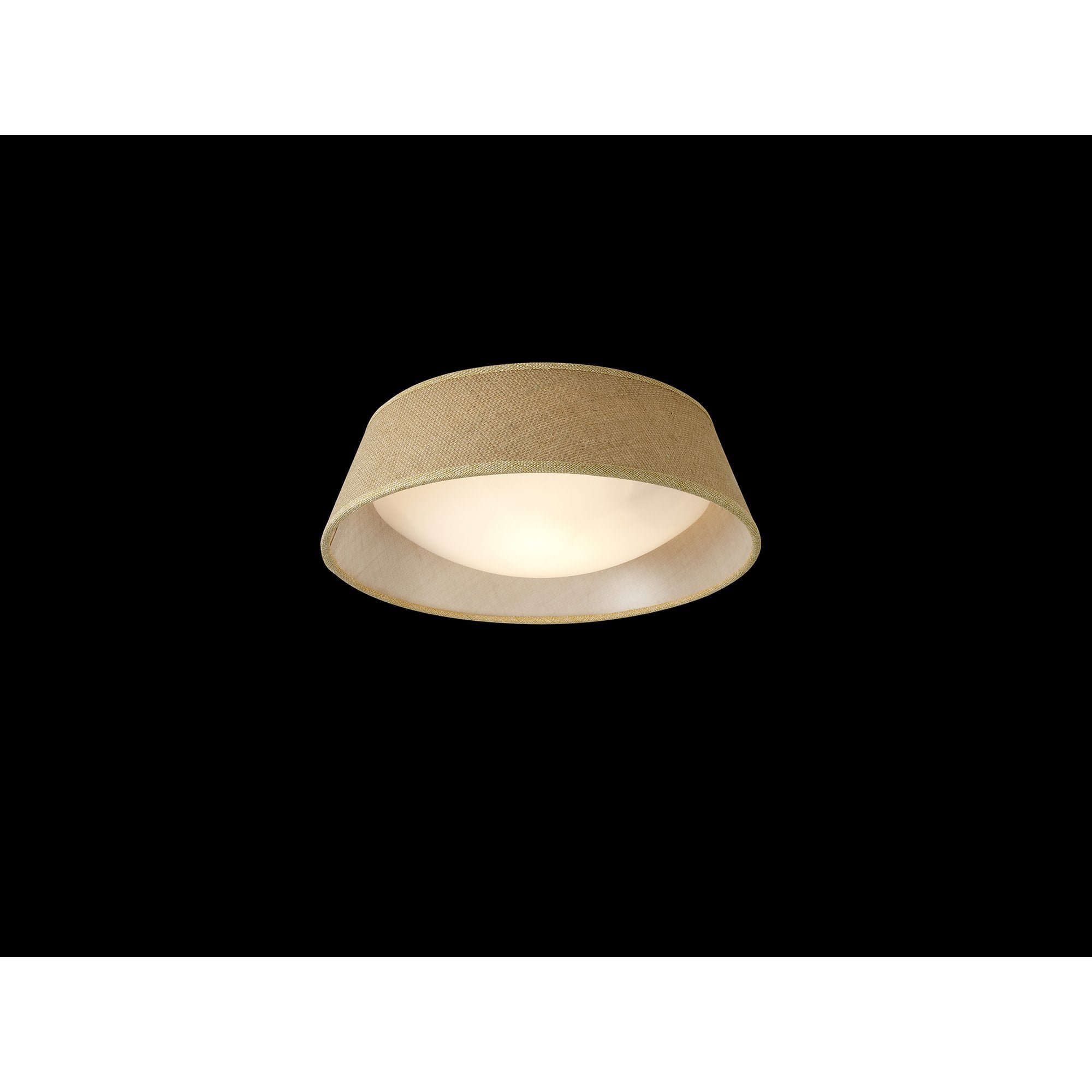M6414 Sabina Ceiling 2 x E27 (Max 20W) Brown Linen Shade/White Acrylic