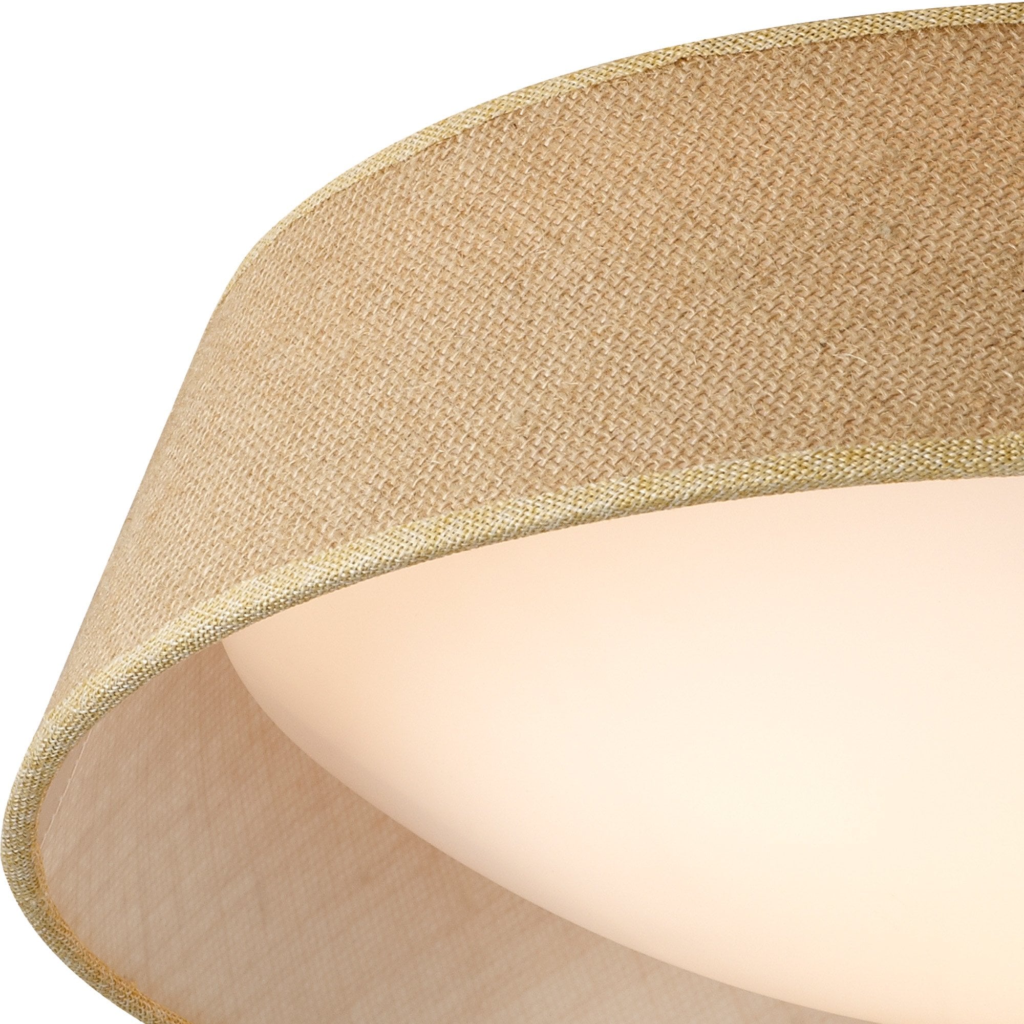 M6414 Sabina Ceiling 2 x E27 (Max 20W) Brown Linen Shade/White Acrylic