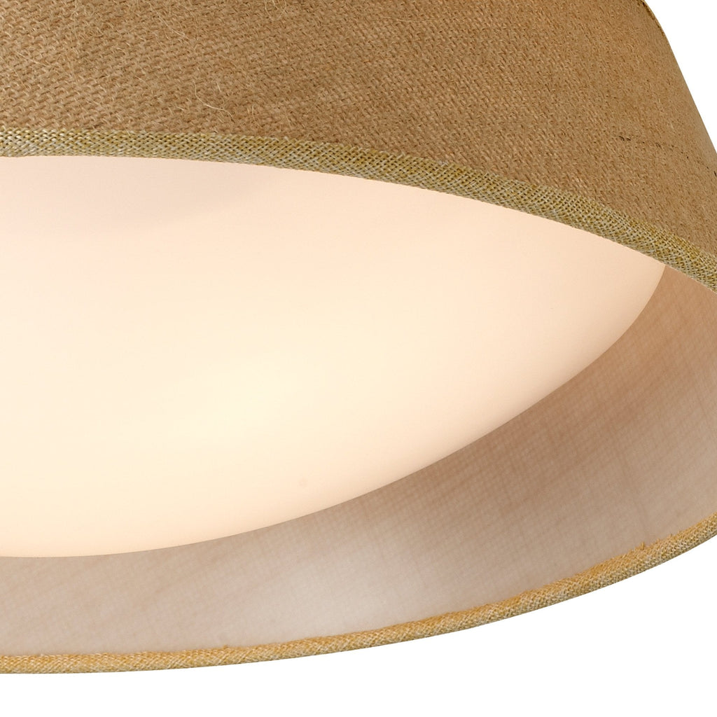 M6414 Sabina Ceiling 2 x E27 (Max 20W) Brown Linen Shade/White Acrylic