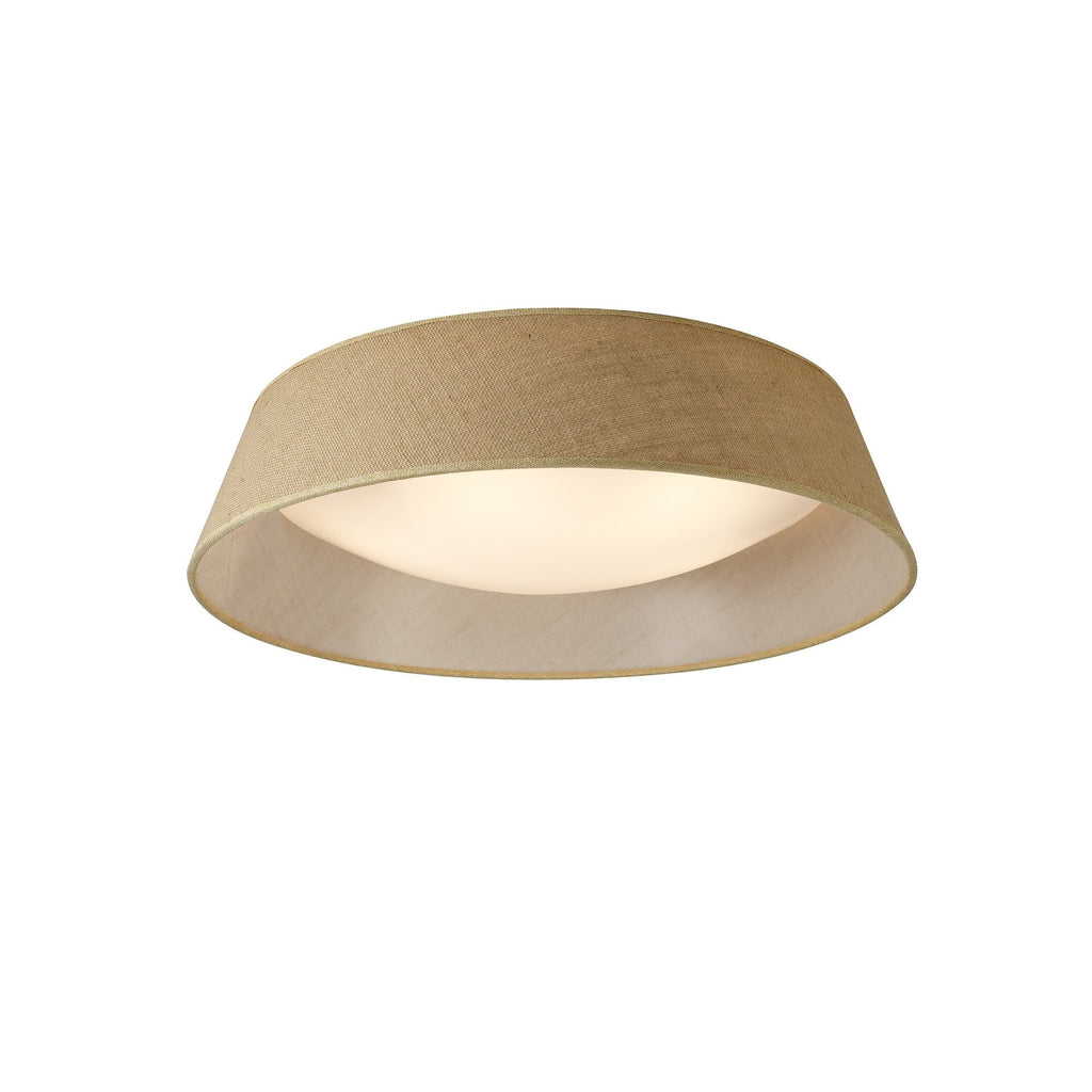 M6412 Sabina Ceiling 5 x E27 (Max 20W) Brown Linen Shade/White Acrylic