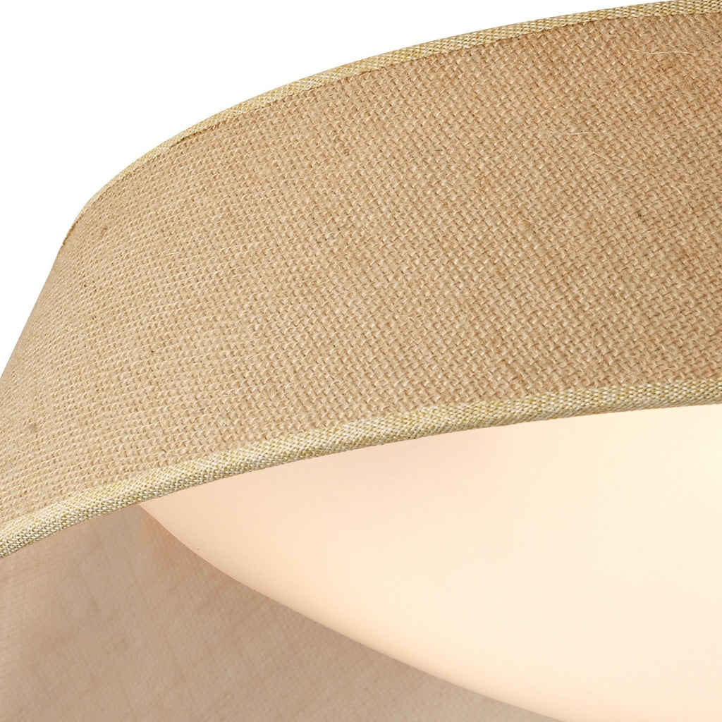 M6412 Sabina Ceiling 5 x E27 (Max 20W) Brown Linen Shade/White Acrylic