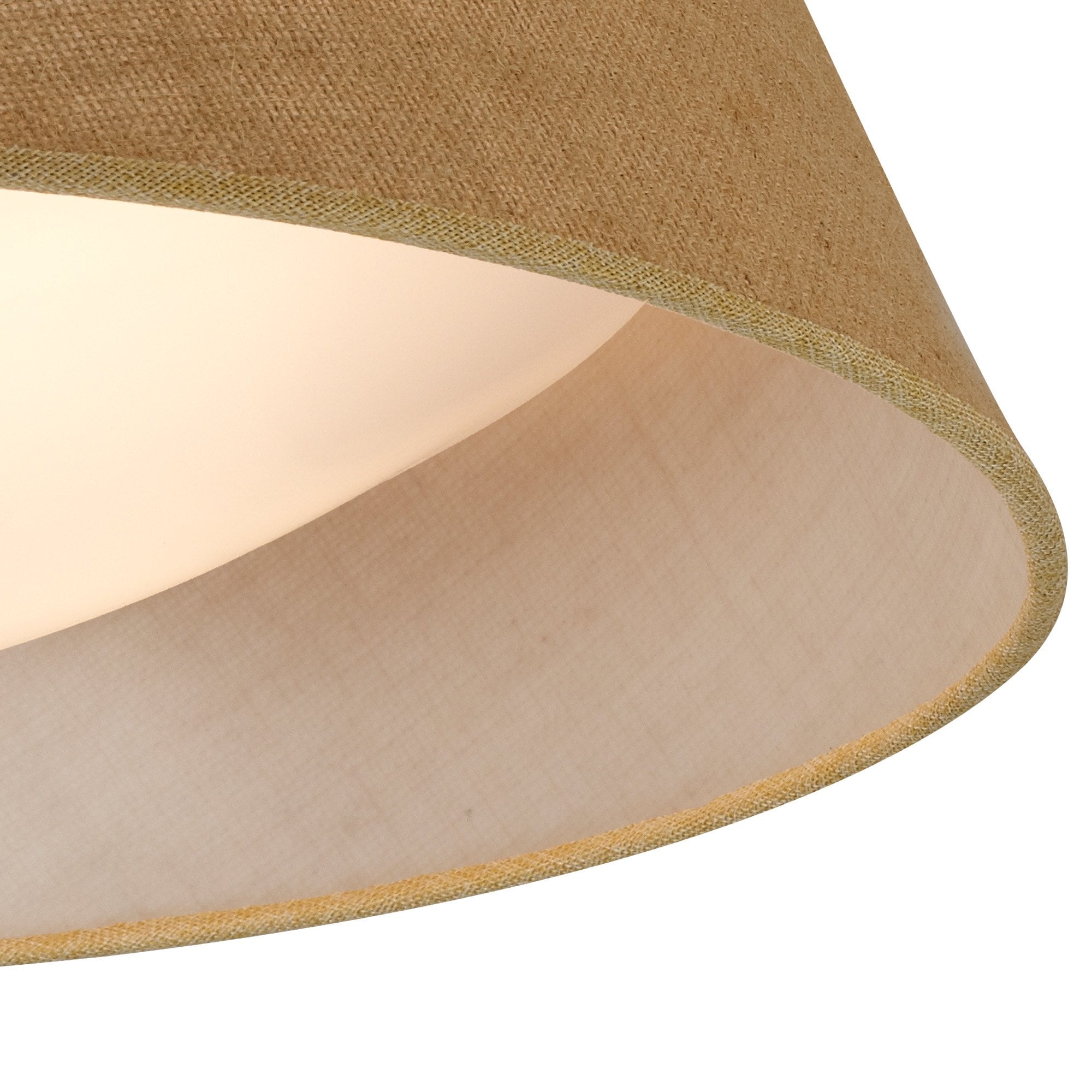 M6412 Sabina Ceiling 5 x E27 (Max 20W) Brown Linen Shade/White Acrylic