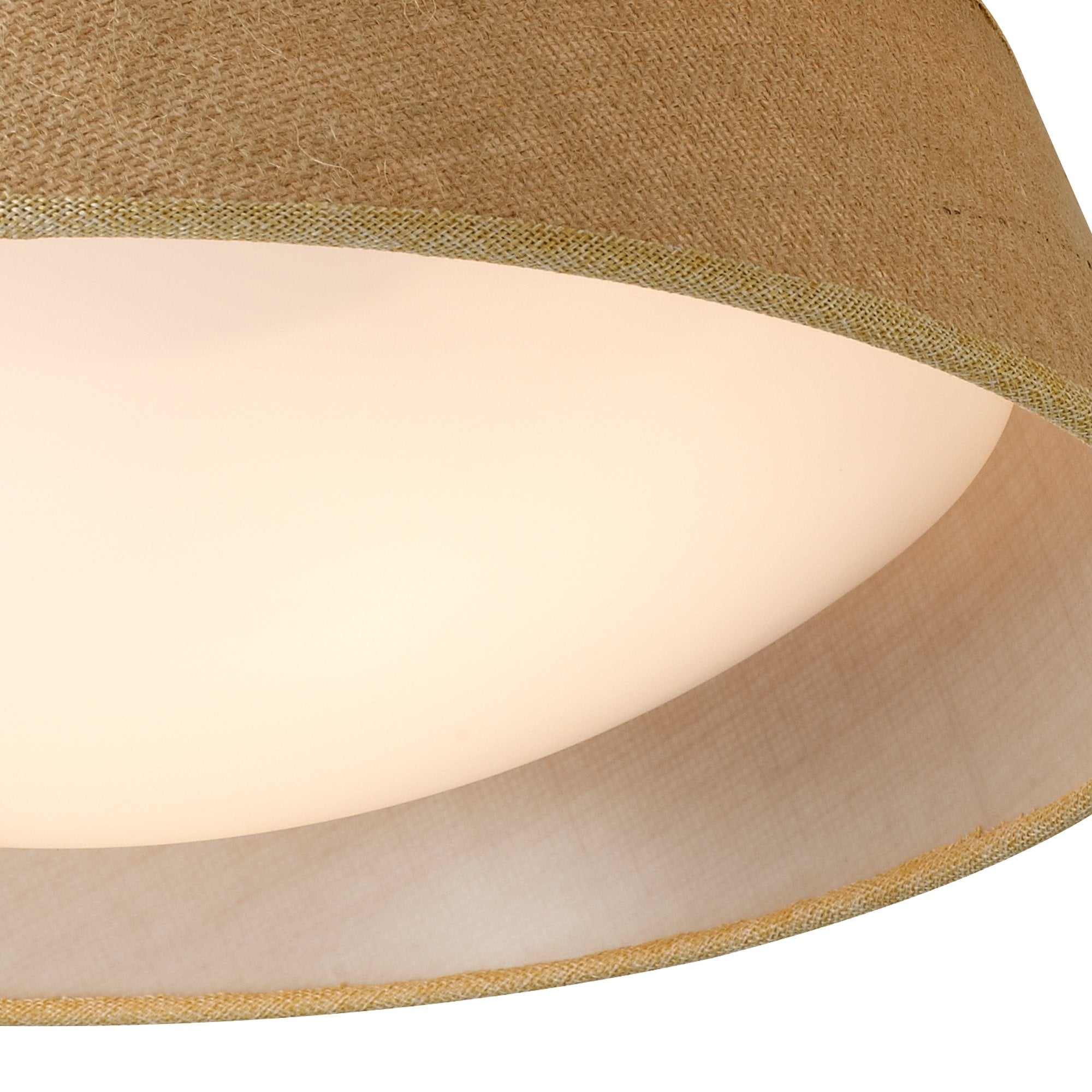 M6413 Sabina Ceiling 3 x E27 (Max 20W) Brown Linen Shade/White Acrylic