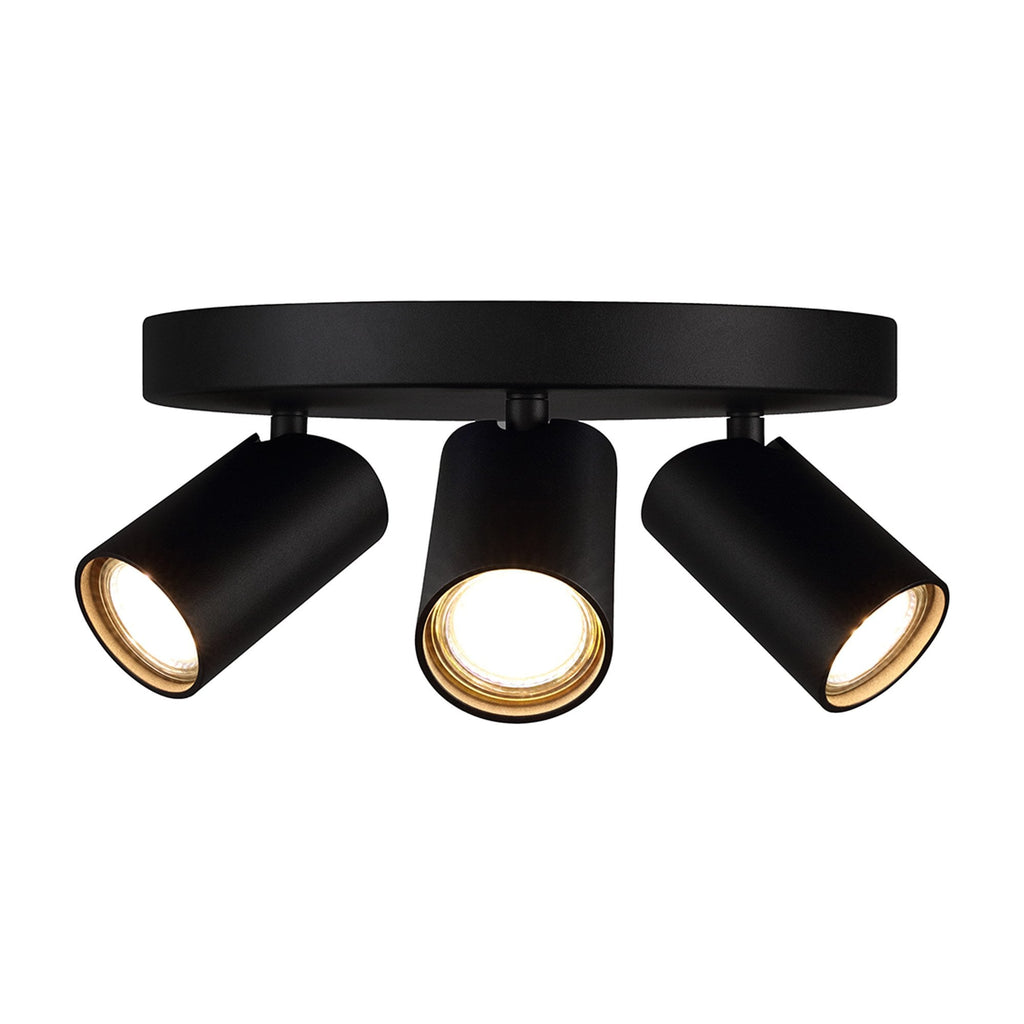 M7962 Sal Round 3 Light Spotlight GU10 Matt Black
