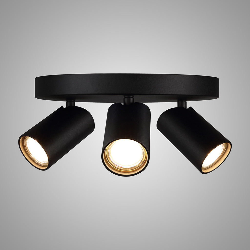 M7962 Sal Round 3 Light Spotlight GU10 Matt Black