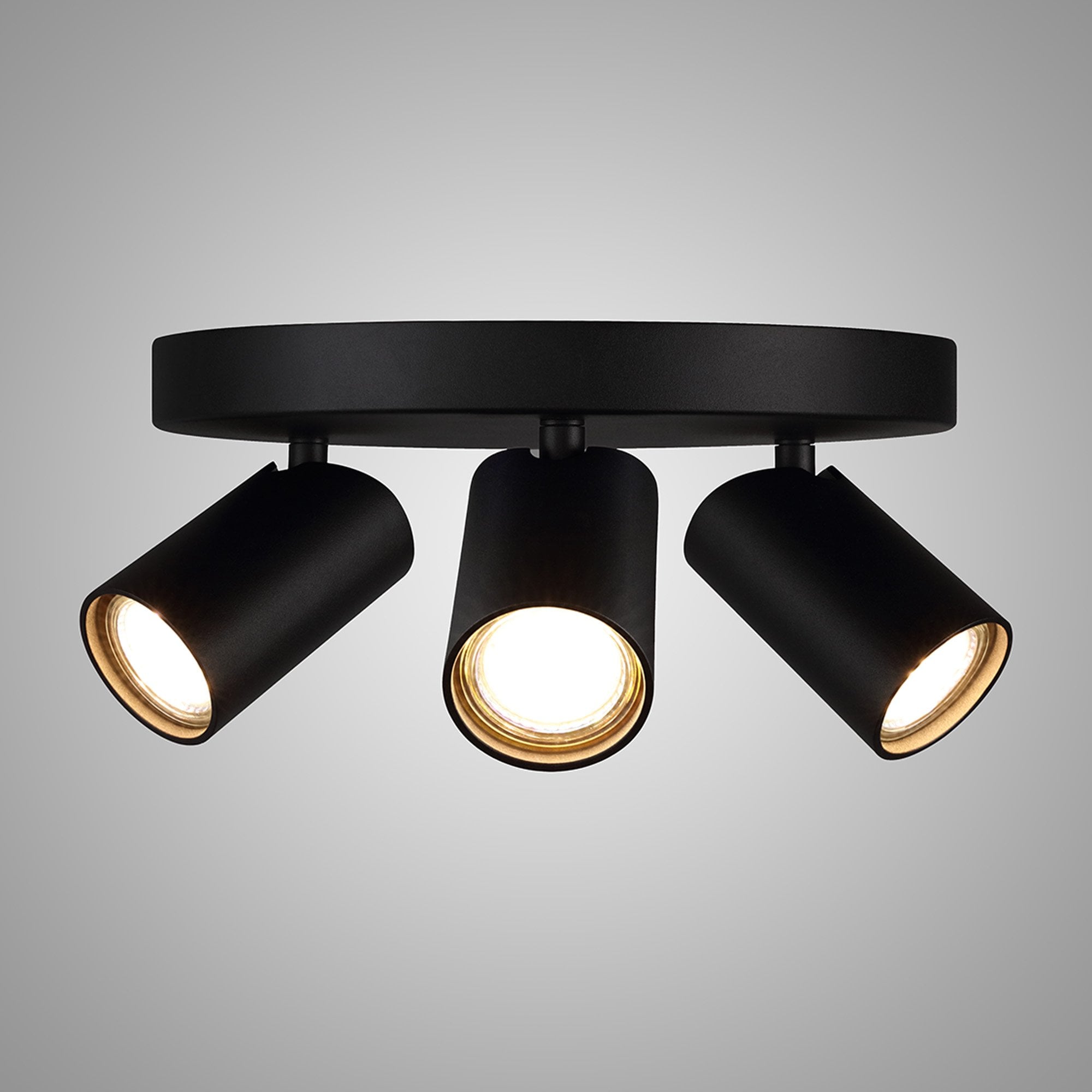 M7962 Sal Round 3 Light Spotlight GU10 Matt Black