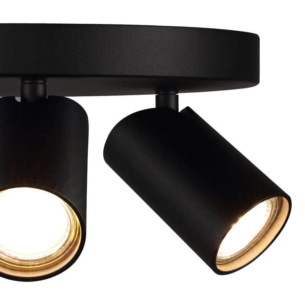 M7962 Sal Round 3 Light Spotlight GU10 Matt Black