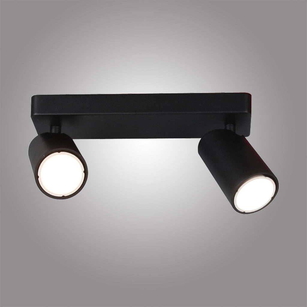 M6712 Sal Linear 2 Light Spotlight GU10 Matt Black (S)