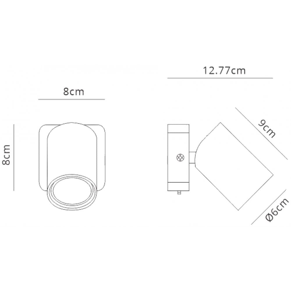M6714 Sal 1 Light Switched Wall Light GU10 Matt Black