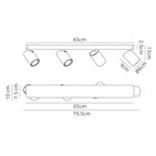 M6280 Sal Linear 4 Light Spotlight GU10 Matt White