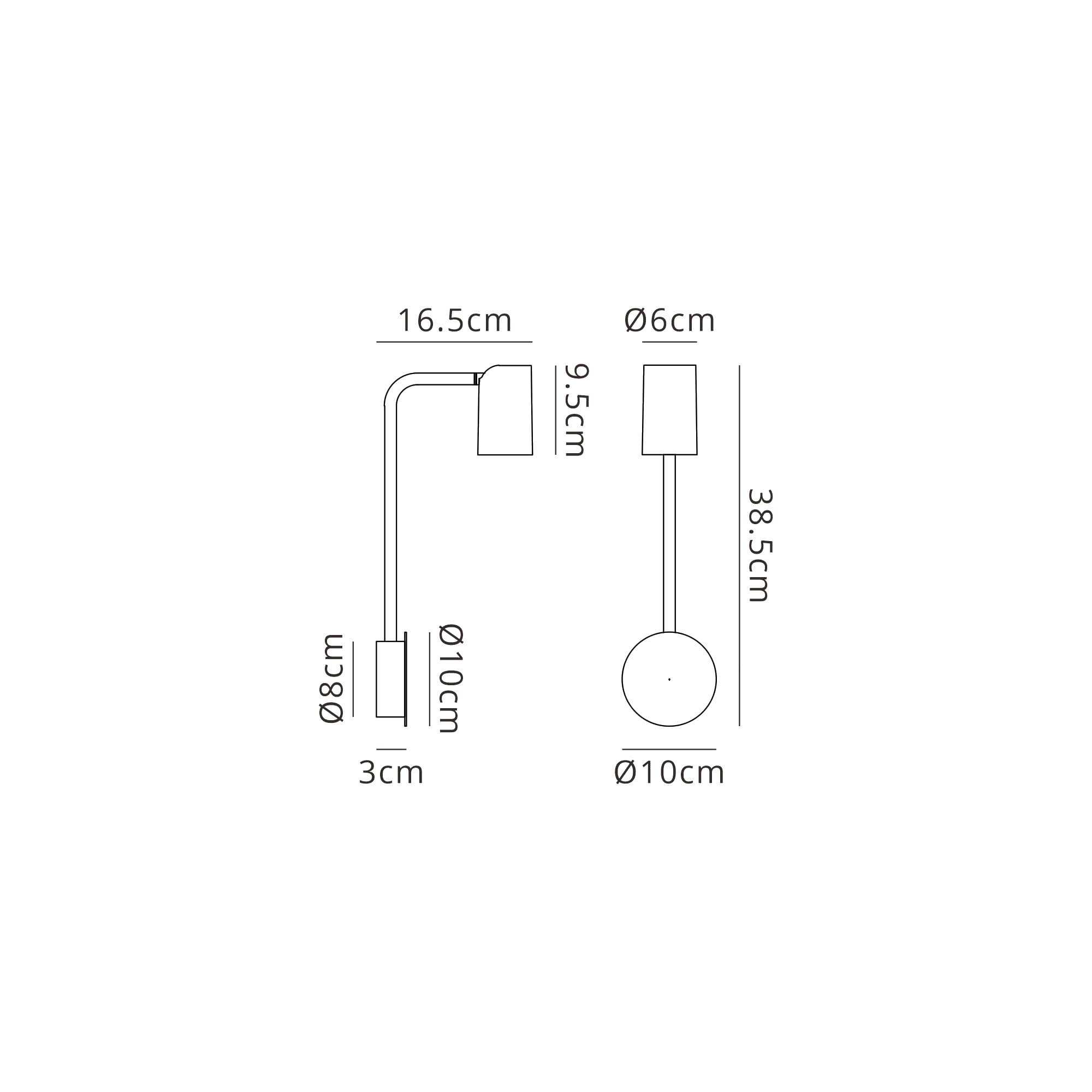M7519 Sal Wall Lamp Switched 1 Light GU10 Sand BLack