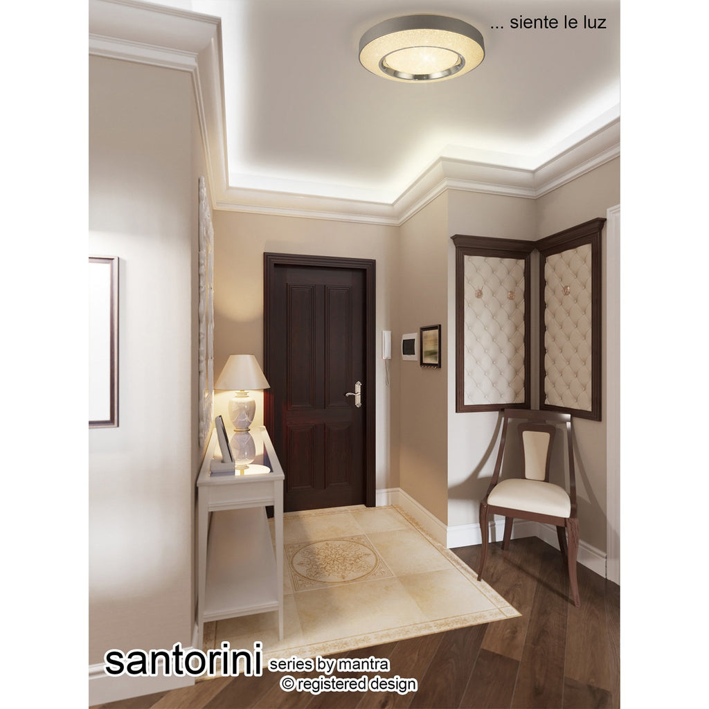 M6453 Santorini Ceiling 36W LED Remote Control -6000K Polished Chrome / Silver