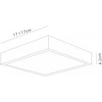 M6630 Saona 17cm Square LED Surface Flush Fitting 14W Matt White/Frosted Acrylic