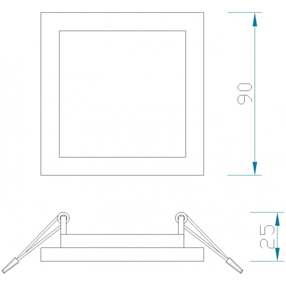 MC0194 Saona 9cm Square Recessed Ultra Slim Downlight 6W LED Matt White