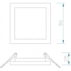 MC0194 Saona 9cm Square Recessed Ultra Slim Downlight 6W LED Matt White