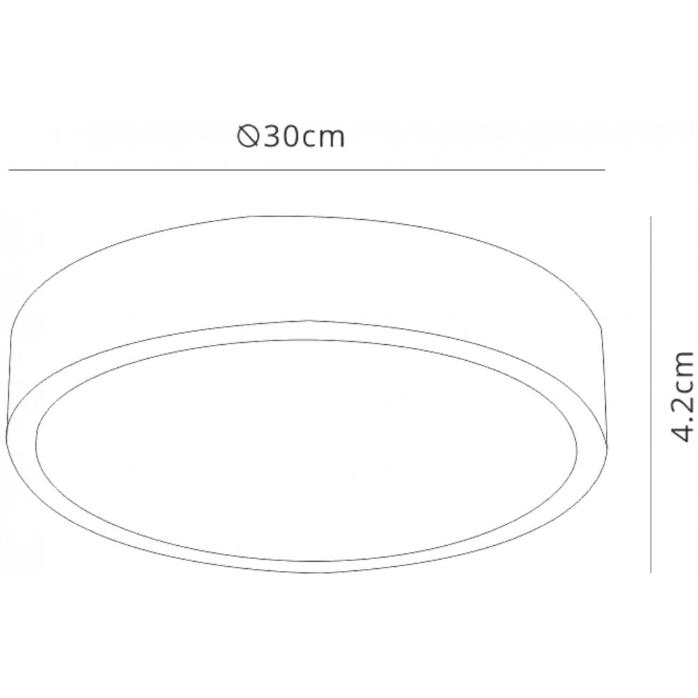 M6627 Saona 30cm Round LED Surface Flush Fitting 30W Matt White/Frosted Acrylic