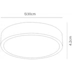 M6627 Saona 30cm Round LED Surface Flush Fitting 30W Matt White/Frosted Acrylic