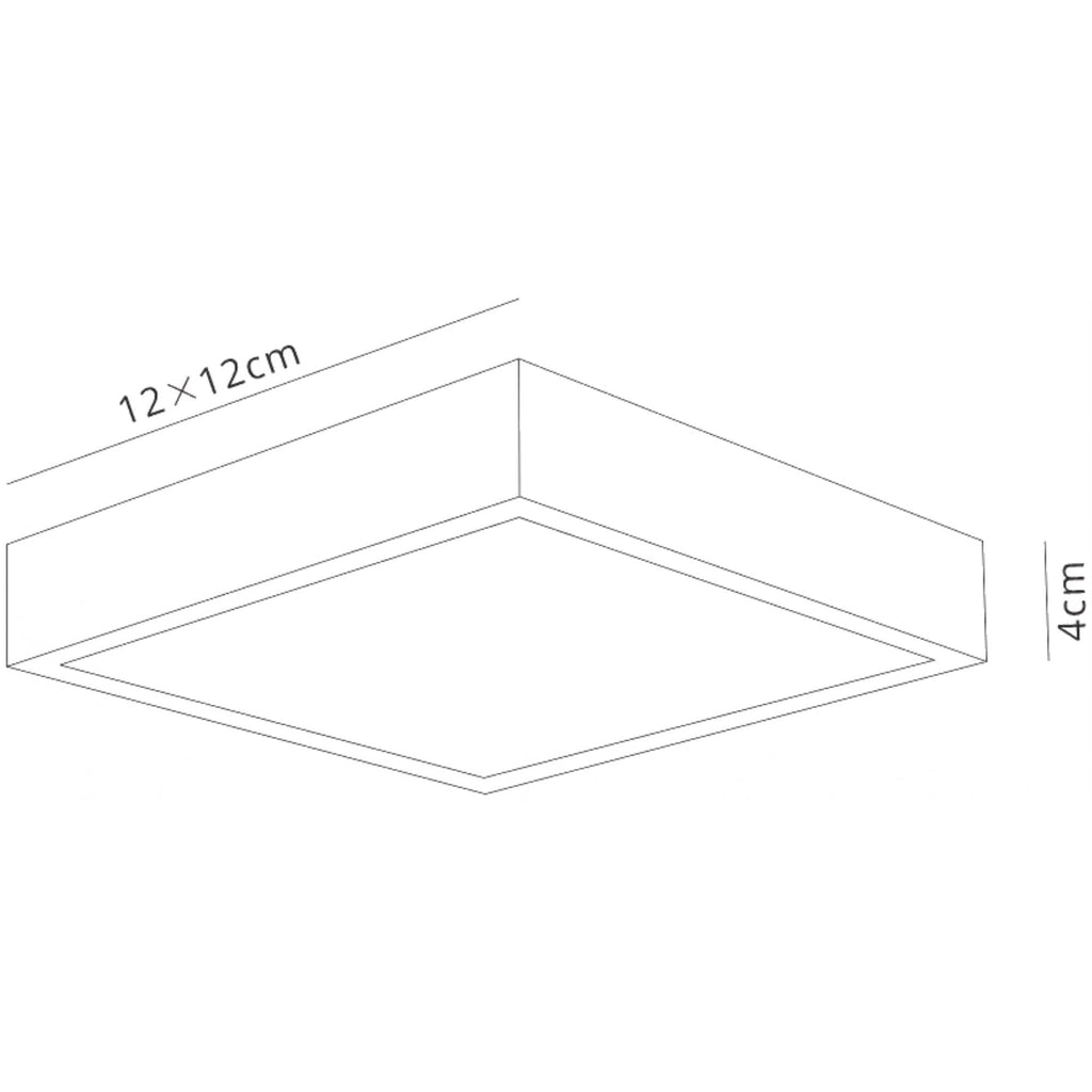 M6628 Saona 12cm Square LED Surface Flush Fitting 8W Matt White/Frosted Acrylic