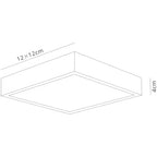 M6628 Saona 12cm Square LED Surface Flush Fitting 8W Matt White/Frosted Acrylic