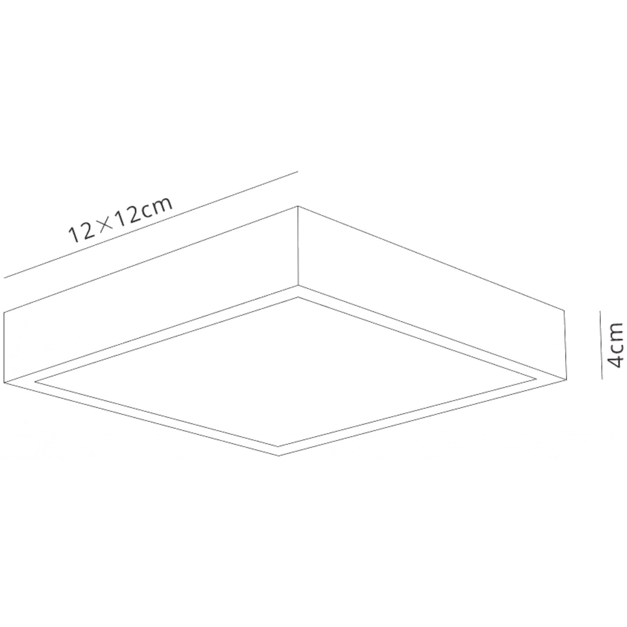 M6628 Saona 12cm Square LED Surface Flush Fitting 8W Matt White/Frosted Acrylic