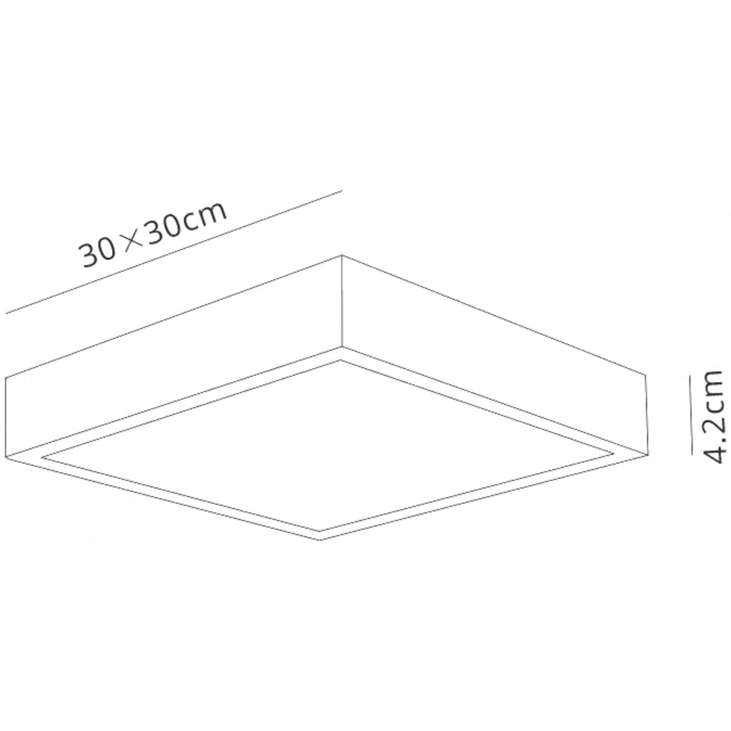 M6635 Saona 30cm Square LED Surface Flush Fitting 30W Matt White/Frosted Acrylic