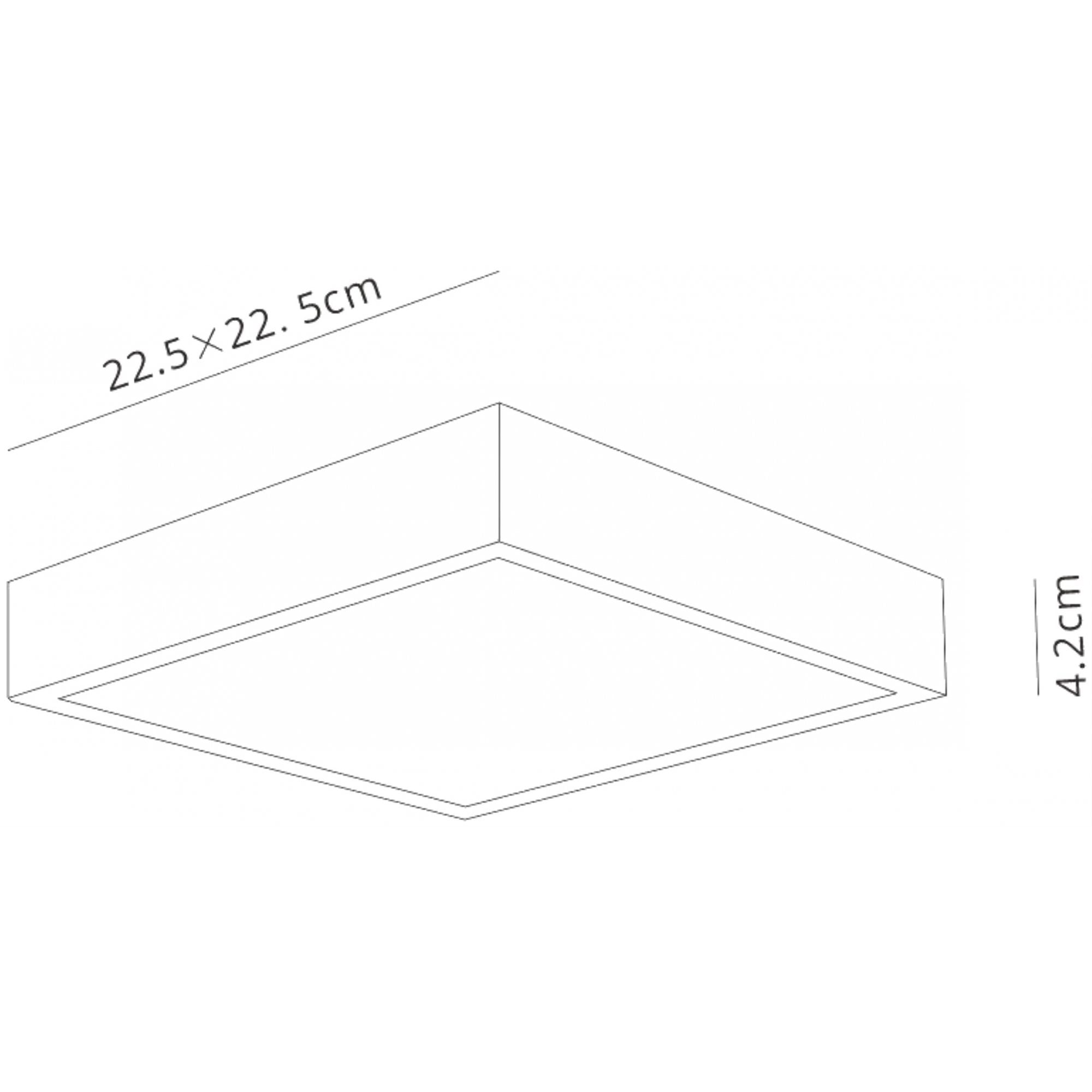 M6632 Saona 22.5cm Square LED Surface Flush Fitting 24W Matt White/Frosted Acrylic