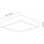 M6634 Saona 30cm Square LED Surface Flush Fitting 30W Matt White/Frosted Acrylic