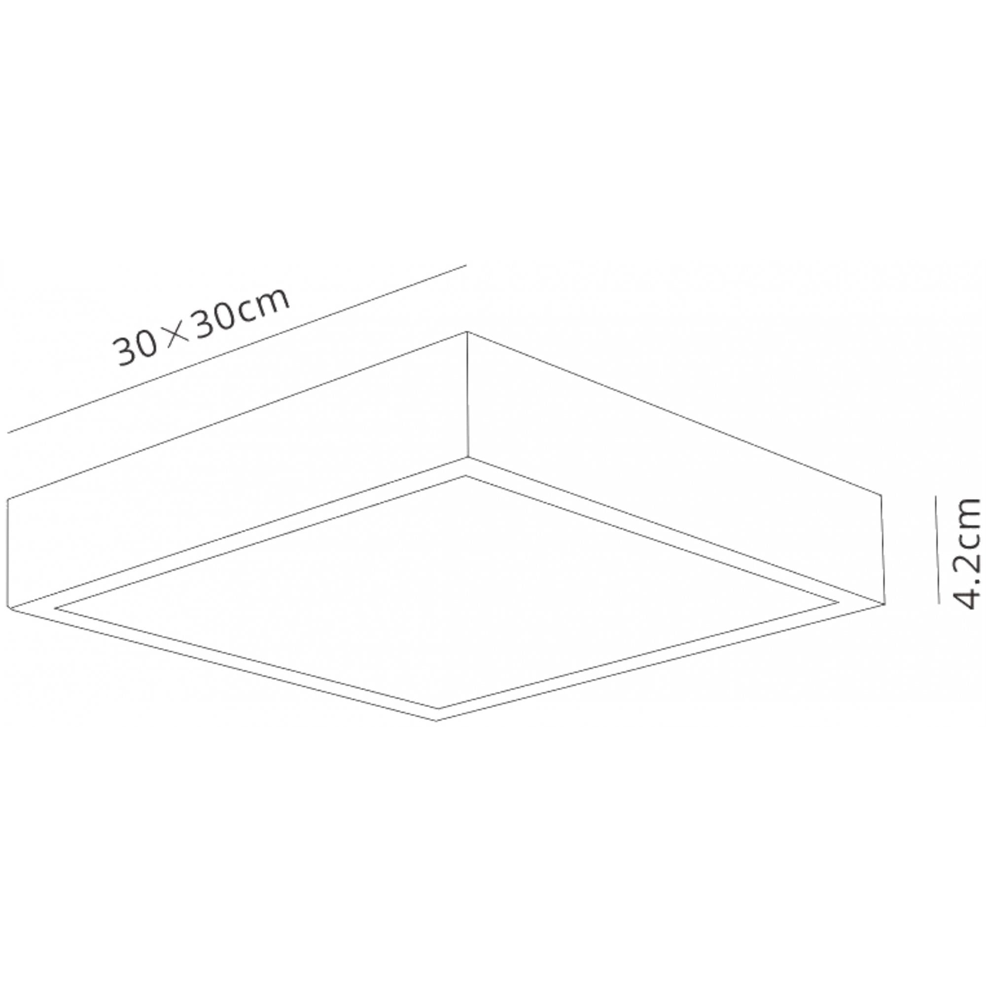 M6634 Saona 30cm Square LED Surface Flush Fitting 30W Matt White/Frosted Acrylic