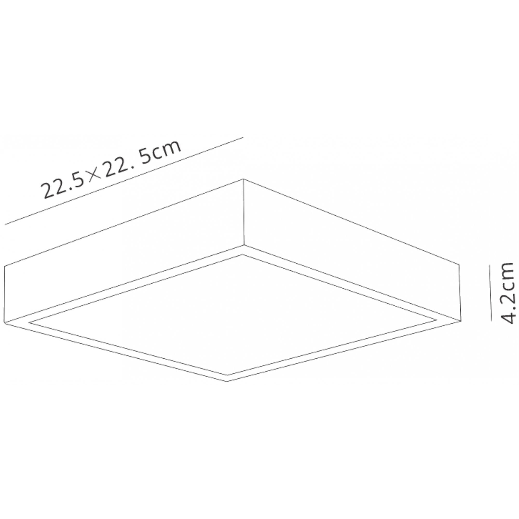 M6633 Saona 22.5cm Square LED Surface Flush Fitting 24W Matt White/Frosted Acrylic