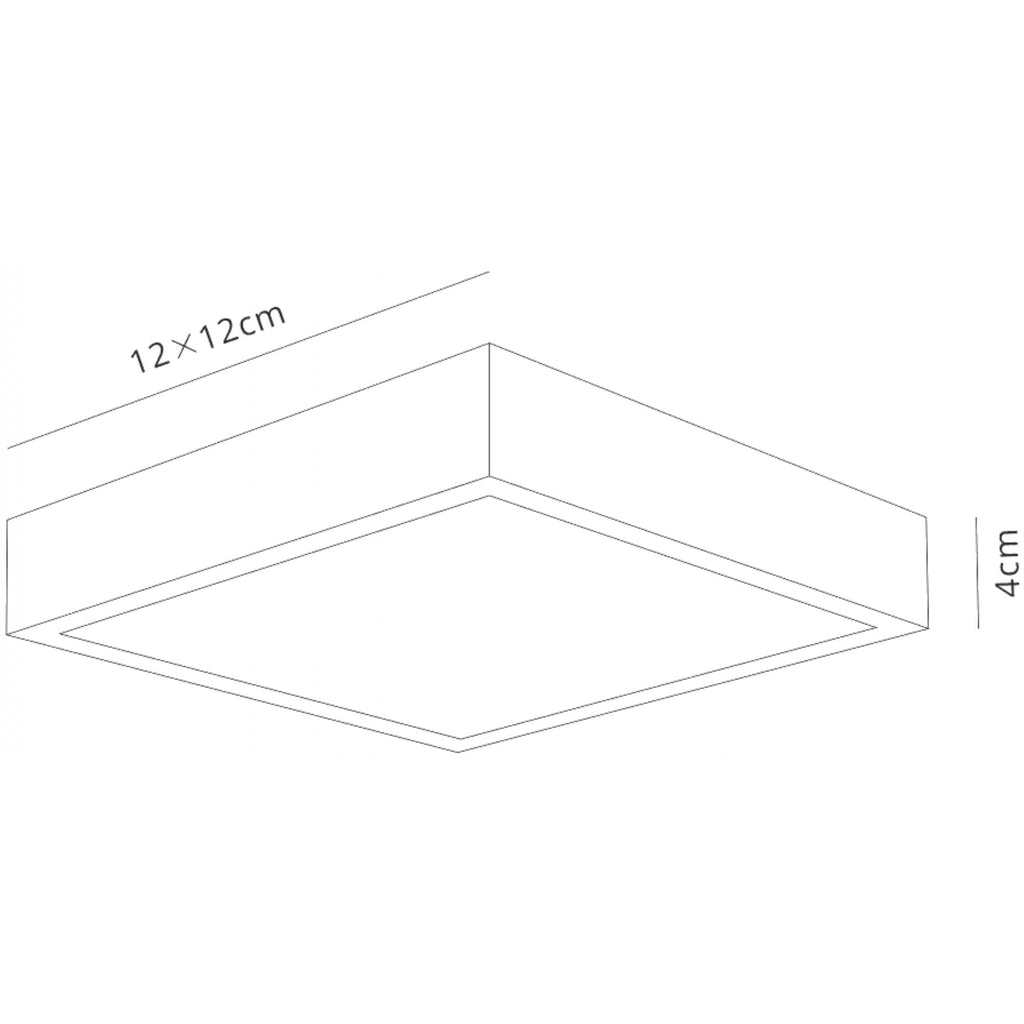 M6629 Saona 12cm Square LED Surface Flush Fitting 8W Matt White/Frosted Acrylic