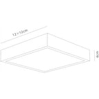 M6629 Saona 12cm Square LED Surface Flush Fitting 8W Matt White/Frosted Acrylic