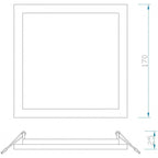 MC0196 Saona 17.5cm Square Recessed Ultra Slim Downlight 18W LED Matt White