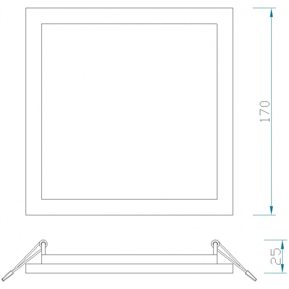 MC0196 Saona 17.5cm Square Recessed Ultra Slim Downlight 18W LED Matt White