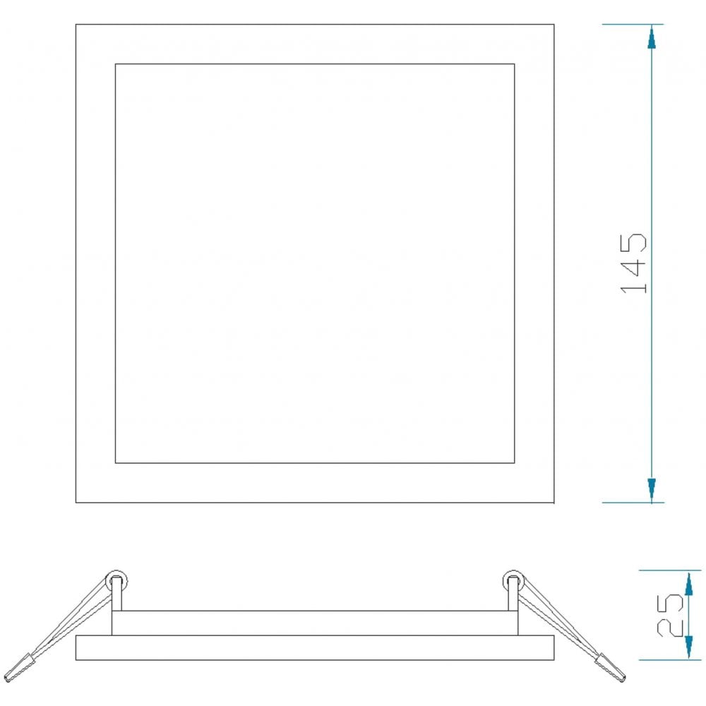 MC0195 Saona 14.5cm Square Recessed Ultra Slim Downlight 12W LED Matt White
