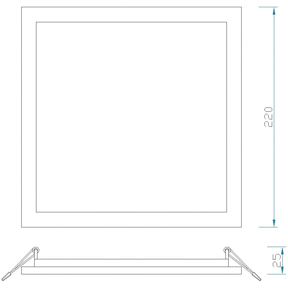 MC0197 Saona 22.5cm Square Recessed Ultra Slim Downlight 24W LED Matt White