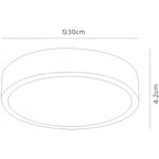 M6626 Saona 30cm Round LED Surface Flush Fitting 30W Matt White/Frosted Acrylic