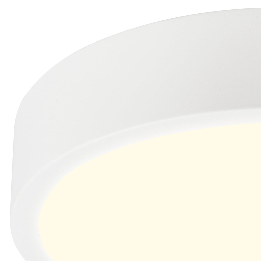 M6626 Saona 30cm Round LED Surface Flush Fitting 30W Matt White/Frosted Acrylic