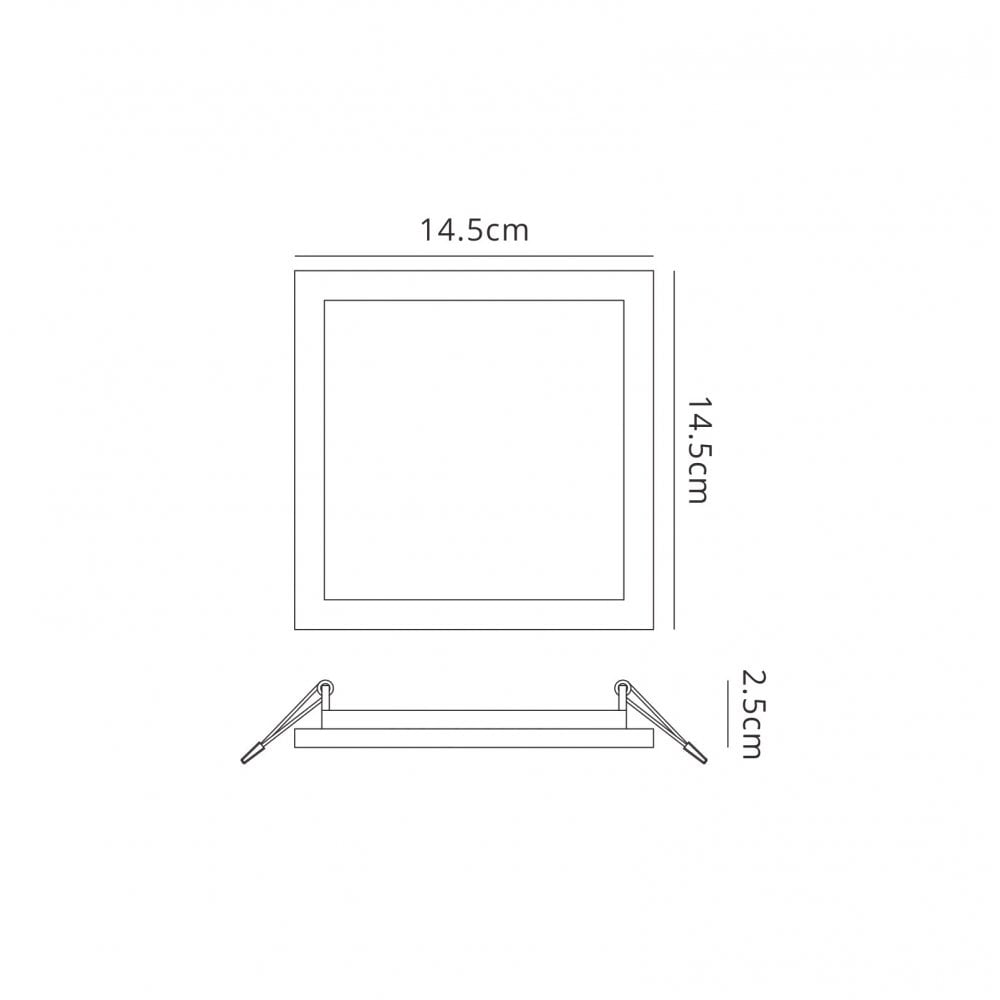 MC0191 Saona 14.5cm Square Recessed Ultra Slim Downlight 12W LED Matt White